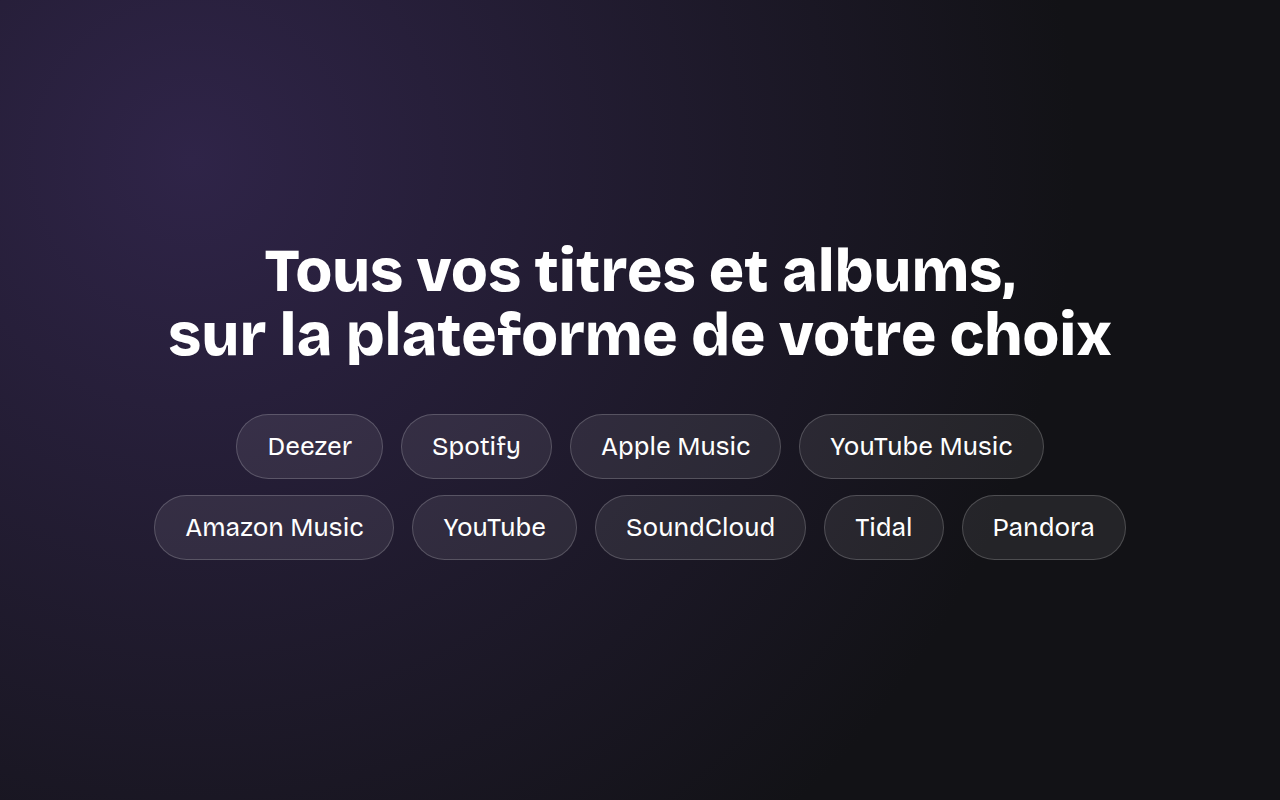 Les plateformes prises en charge